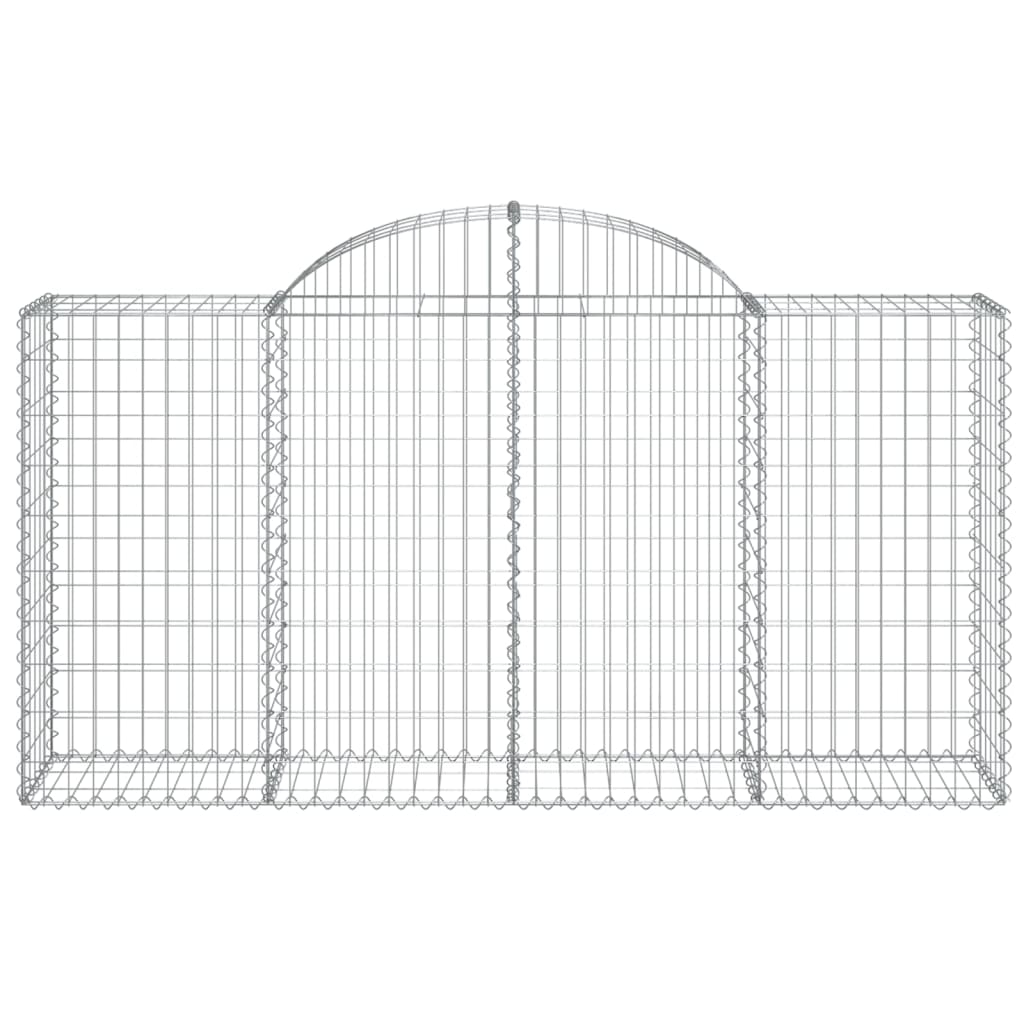 Gabionen mit Hochbogen 50 Stk 200x50x100/120cm Verzinktes Eisen