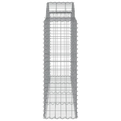 Gabionen mit Hochbogen 40Stk. 200x50x120/140cm Verzinktes Eisen