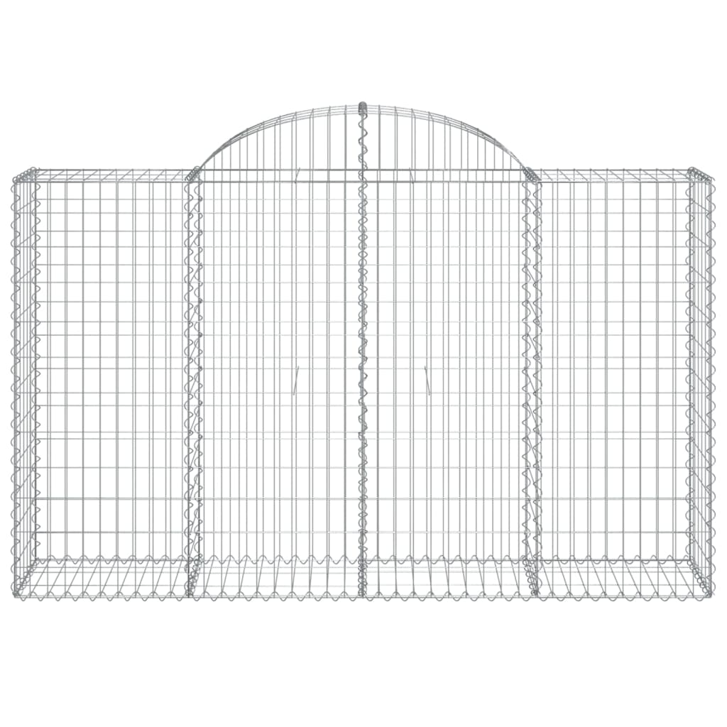 Gabionen mit Hochbogen 50Stk. 200x50x120/140cm Verzinktes Eisen