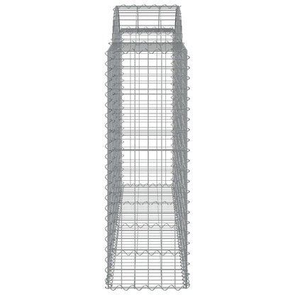 Gabionen mit Hochbogen 50Stk. 200x50x120/140cm Verzinktes Eisen