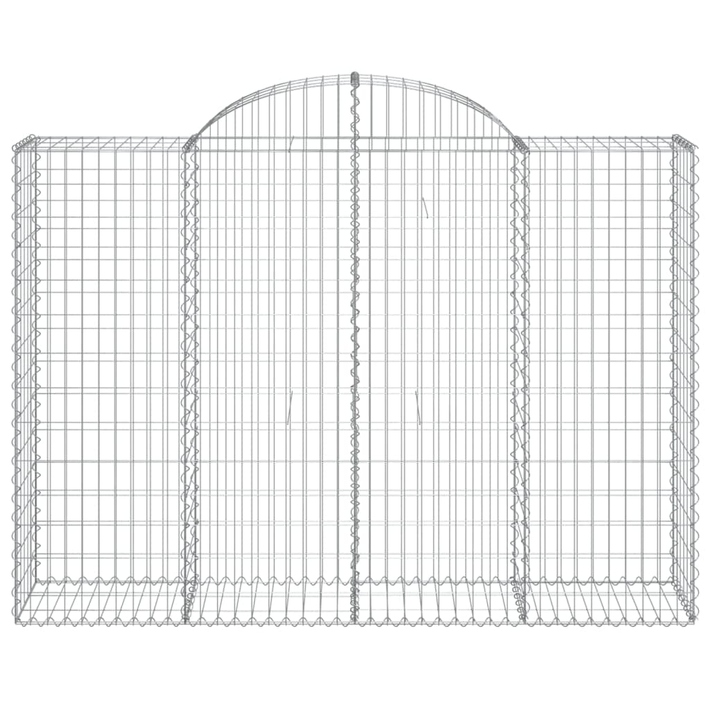 Gabionen mit Hochbogen 30Stk. 200x50x140/160cm Verzinktes Eisen