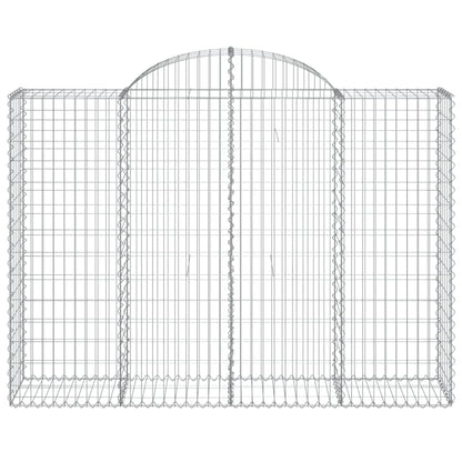 Gabionen mit Hochbogen 30Stk. 200x50x140/160cm Verzinktes Eisen