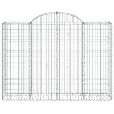 Gabionen mit Hochbogen 30Stk. 200x50x140/160cm Verzinktes Eisen