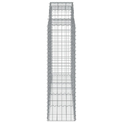 Gabionen mit Hochbogen 30Stk. 200x50x140/160cm Verzinktes Eisen