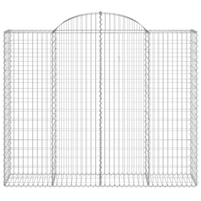 Gabionen mit Hochbogen 18Stk. 200x50x160/180cm Verzinktes Eisen