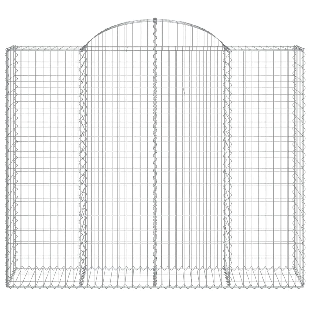 Gabionen mit Hochbogen 18Stk. 200x50x160/180cm Verzinktes Eisen