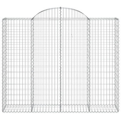 Gabionen mit Hochbogen 18Stk. 200x50x160/180cm Verzinktes Eisen