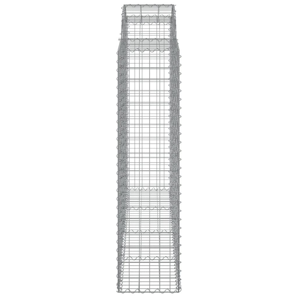 Gabionen mit Hochbogen 18Stk. 200x50x160/180cm Verzinktes Eisen