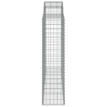 Gabionen mit Hochbogen 18Stk. 200x50x160/180cm Verzinktes Eisen