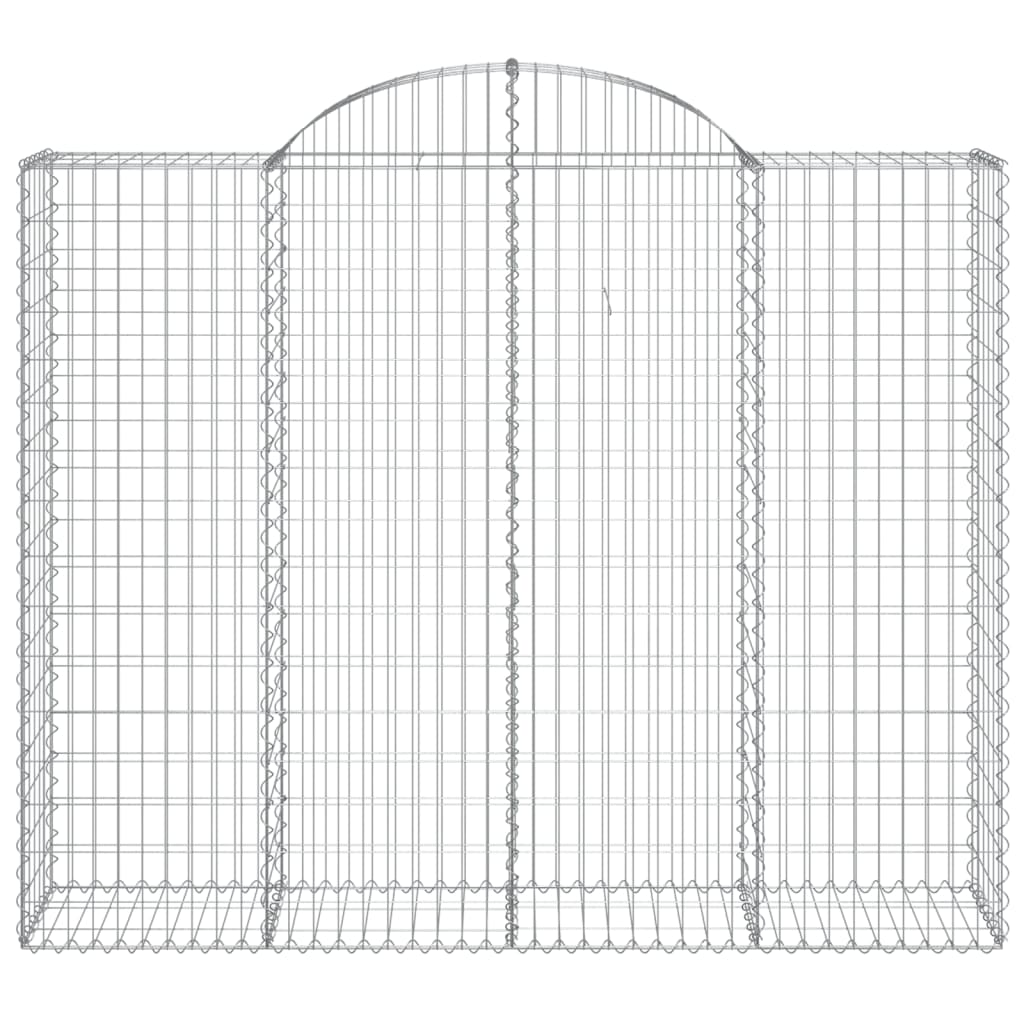 Gabionen mit Hochbogen 20Stk. 200x50x160/180cm Verzinktes Eisen