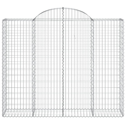 Gabionen mit Hochbogen 20Stk. 200x50x160/180cm Verzinktes Eisen