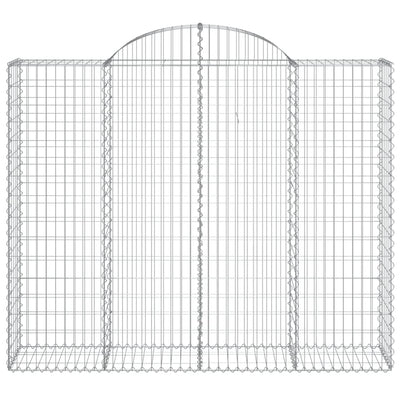 Gabionen mit Hochbogen 20Stk. 200x50x160/180cm Verzinktes Eisen