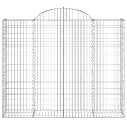 Gabionen mit Hochbogen 25Stk. 200x50x160/180cm Verzinktes Eisen