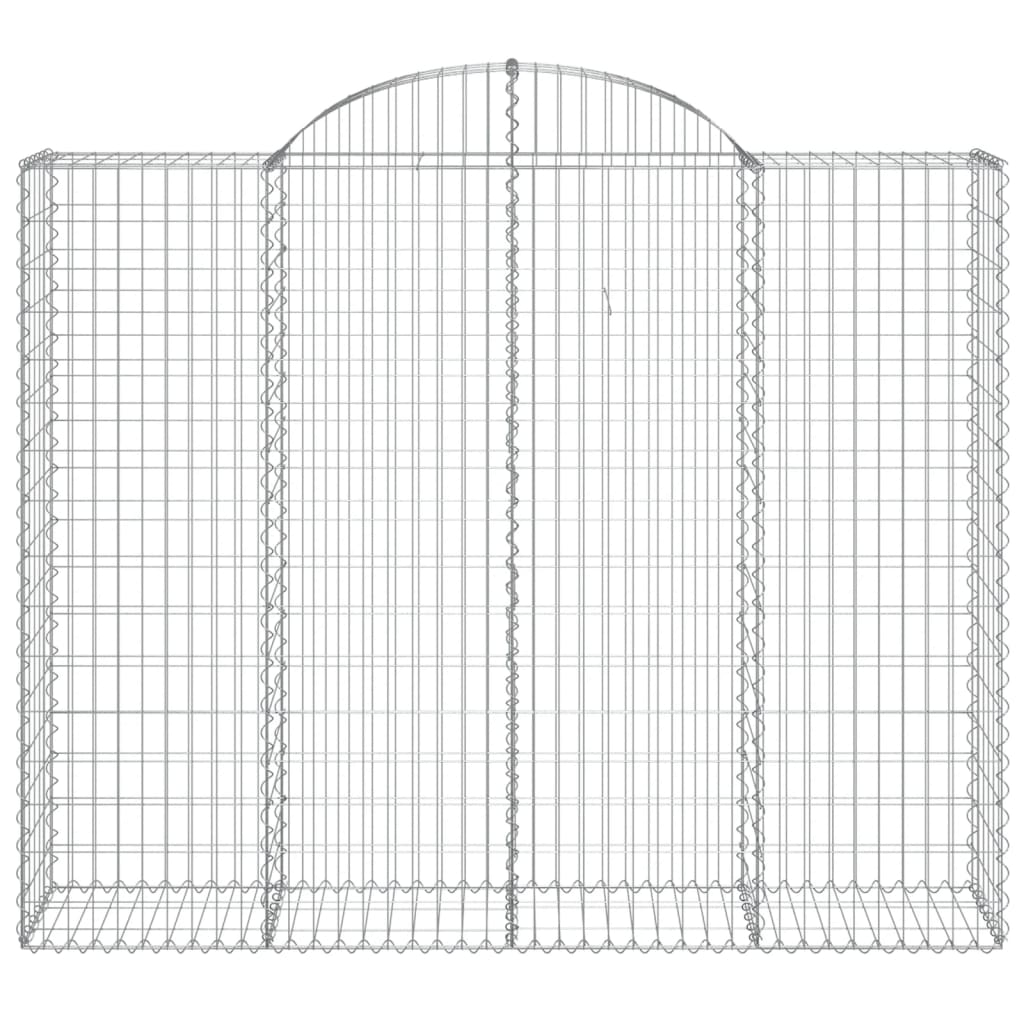 Gabionen mit Hochbogen 25Stk. 200x50x160/180cm Verzinktes Eisen