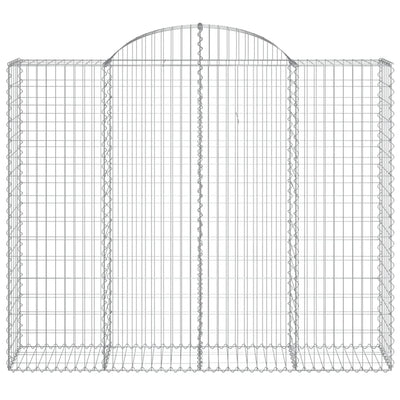 Gabionen mit Hochbogen 25Stk. 200x50x160/180cm Verzinktes Eisen