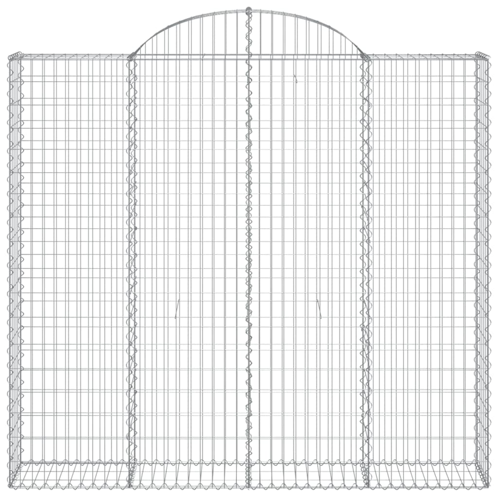 Gabionen mit Hochbogen 14Stk. 200x50x180/200cm Verzinktes Eisen