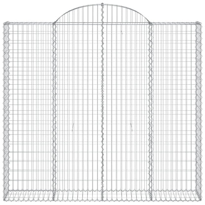 Gabionen mit Hochbogen 14Stk. 200x50x180/200cm Verzinktes Eisen