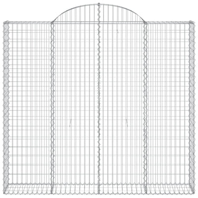 Gabionen mit Hochbogen 14Stk. 200x50x180/200cm Verzinktes Eisen