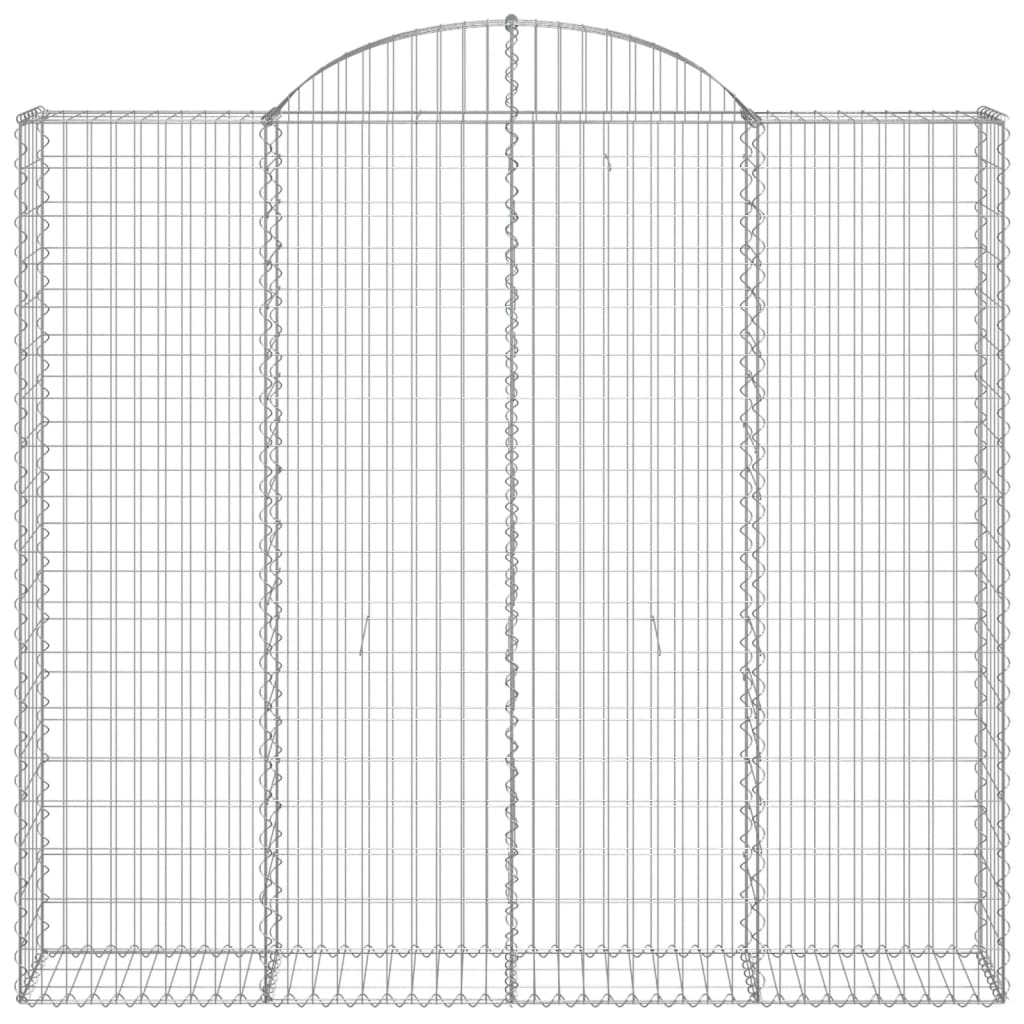 Gabionen mit Hochbogen 15Stk. 200x50x180/200cm Verzinktes Eisen