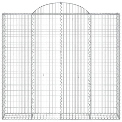 Gabionen mit Hochbogen 15Stk. 200x50x180/200cm Verzinktes Eisen