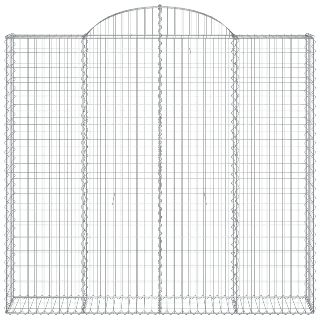 Gabionen mit Hochbogen 20Stk. 200x50x180/200cm Verzinktes Eisen