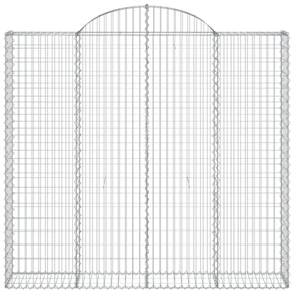 Gabionen mit Hochbogen 20Stk. 200x50x180/200cm Verzinktes Eisen