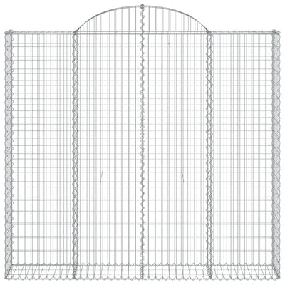 Gabionen mit Hochbogen 20Stk. 200x50x180/200cm Verzinktes Eisen