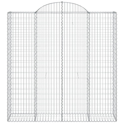 Gabionen mit Hochbogen 9 Stk. 200x50x200/220cm Verzinktes Eisen