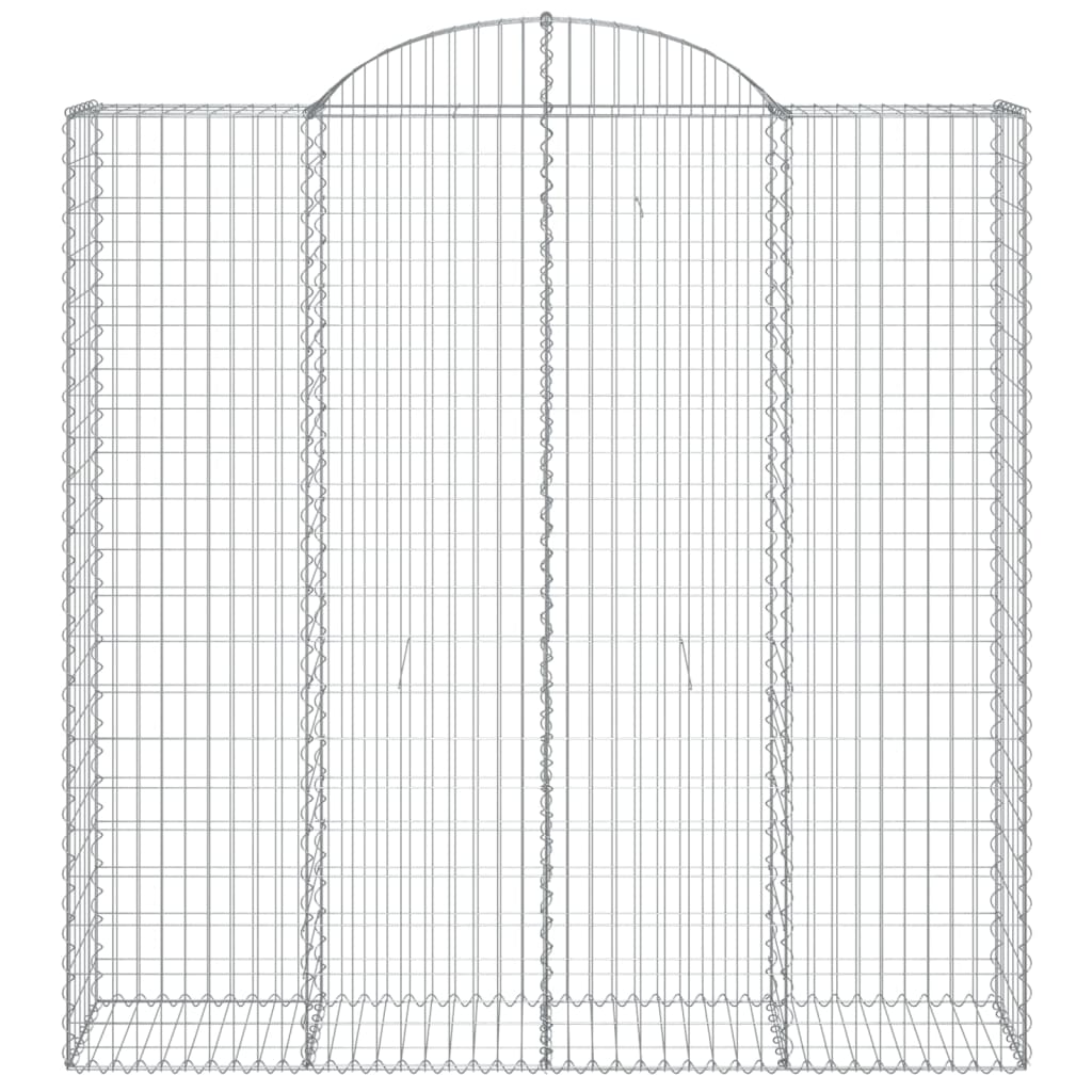 Gabionen mit Hochbogen 9 Stk. 200x50x200/220cm Verzinktes Eisen