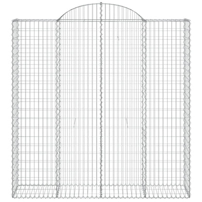 Gabionen mit Hochbogen 10Stk. 200x50x200/220cm Verzinktes Eisen