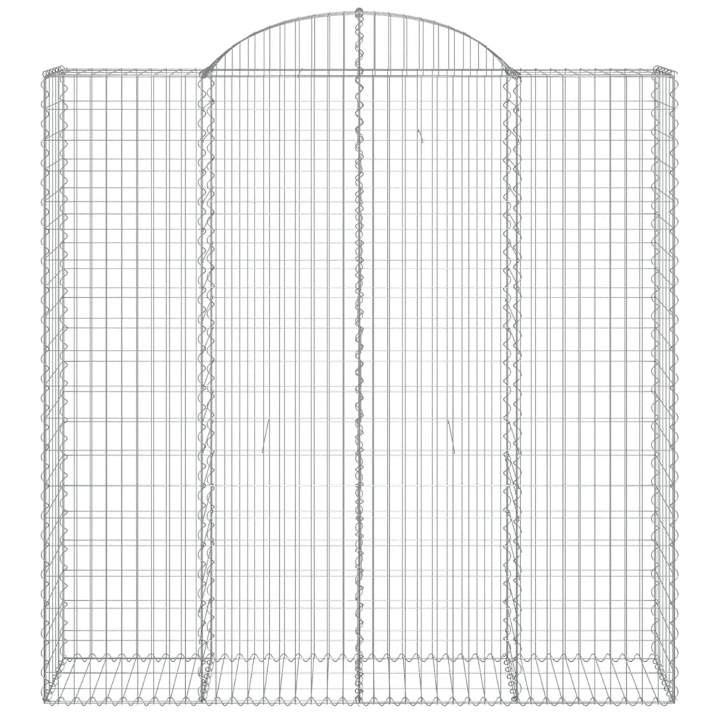 Gabionen mit Hochbogen 10Stk. 200x50x200/220cm Verzinktes Eisen