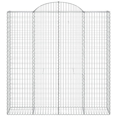 Gabionen mit Hochbogen 10Stk. 200x50x200/220cm Verzinktes Eisen