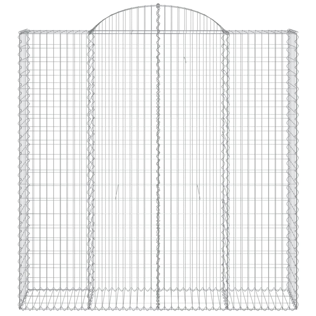 Gabionen mit Hochbogen 11Stk. 200x50x200/220cm Verzinktes Eisen