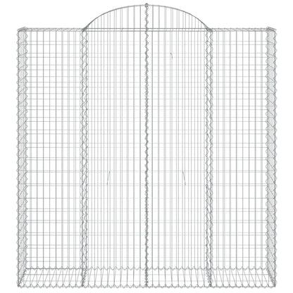 Gabionen mit Hochbogen 11Stk. 200x50x200/220cm Verzinktes Eisen