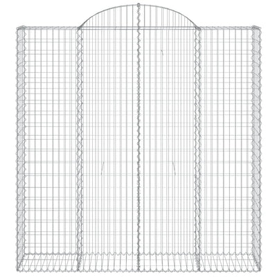 Gabionen mit Hochbogen 11Stk. 200x50x200/220cm Verzinktes Eisen