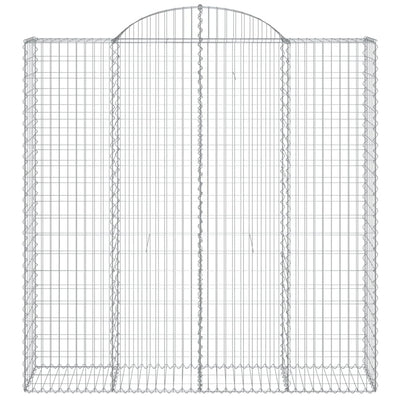 Gabionen mit Hochbogen 12Stk. 200x50x200/220cm Verzinktes Eisen