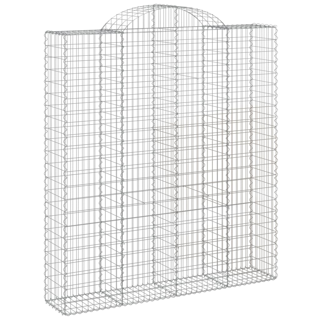 Gabionen mit Hochbogen 7 Stk. 200x50x220/240cm Verzinktes Eisen