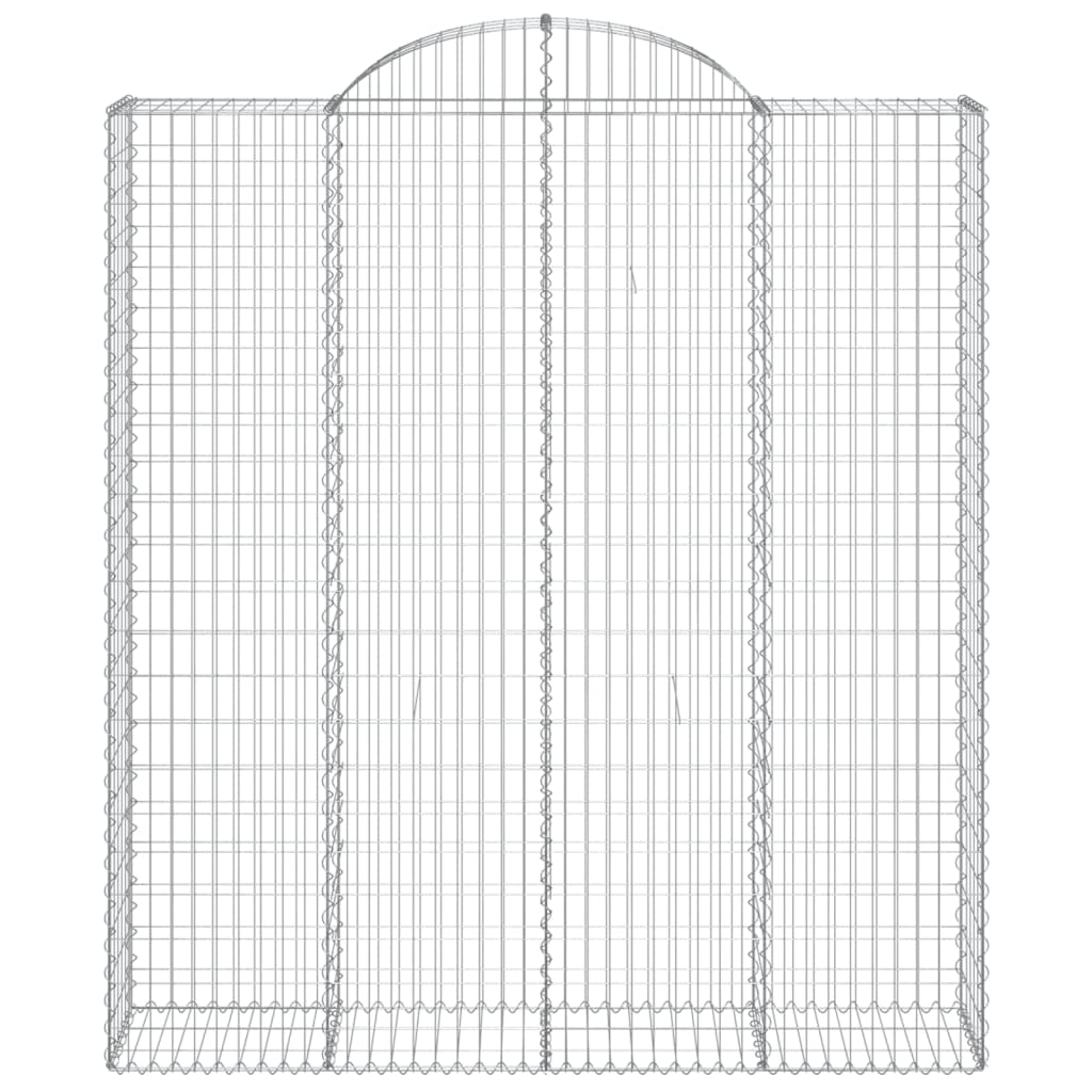 Gabionen mit Hochbogen 7 Stk. 200x50x220/240cm Verzinktes Eisen