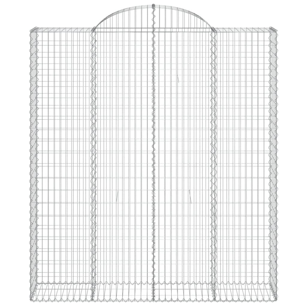 Gabionen mit Hochbogen 8 Stk. 200x50x220/240cm Verzinktes Eisen