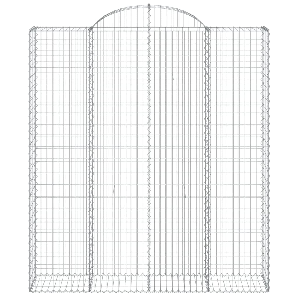 Gabionen mit Hochbogen 9 Stk. 200x50x220/240cm Verzinktes Eisen