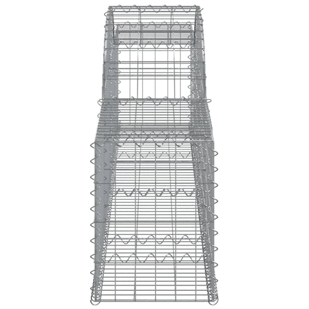 Gabionen mit Hochbogen 15 Stk. 300x30x40/60 cm Verzinktes Eisen