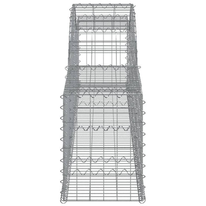 Gabionen mit Hochbogen 15 Stk. 300x30x40/60 cm Verzinktes Eisen