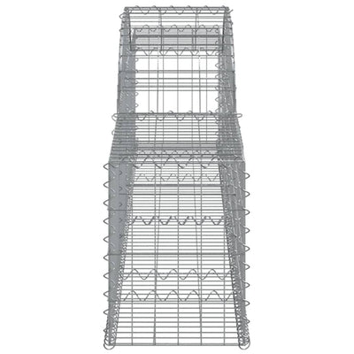 Gabionen mit Hochbogen 15 Stk. 300x30x40/60 cm Verzinktes Eisen