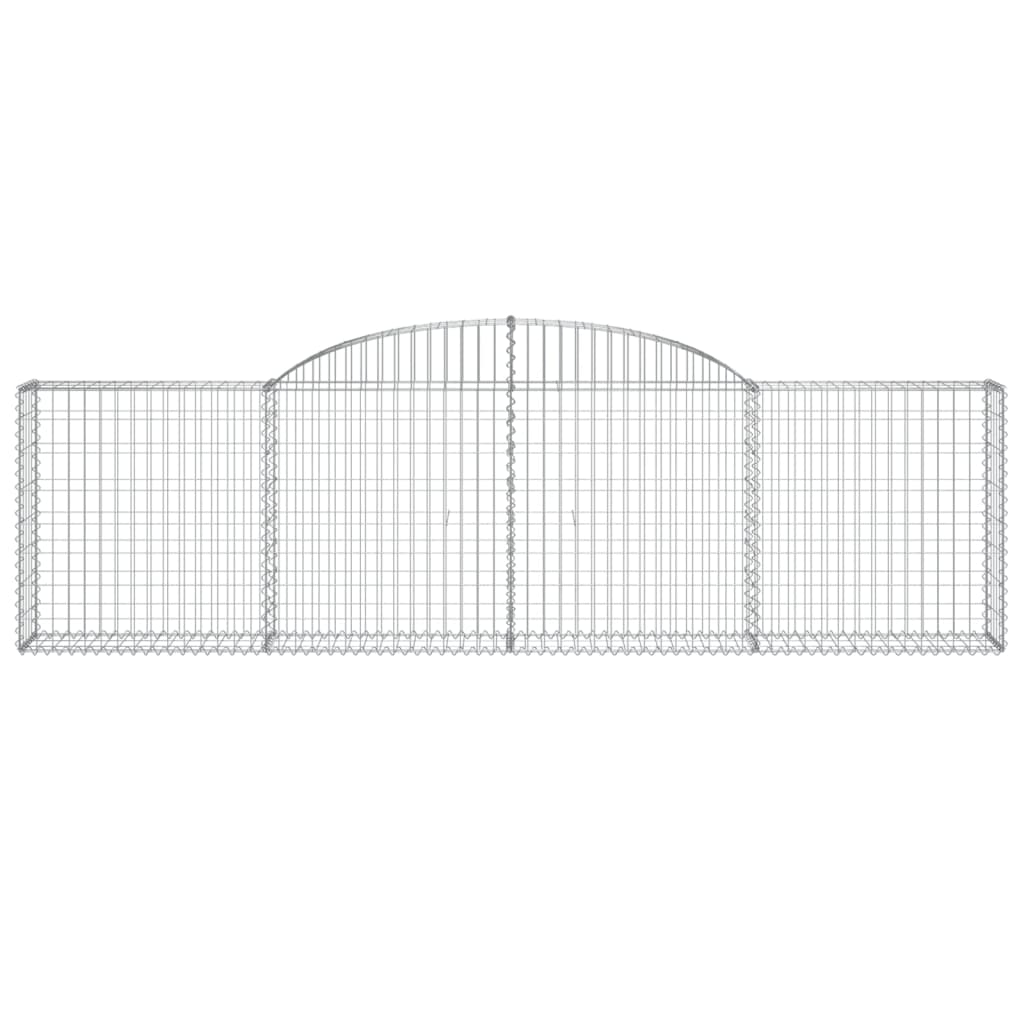 Gabionen mit Hochbogen 25 Stk. 300x30x80/100cm Verzinktes Eisen