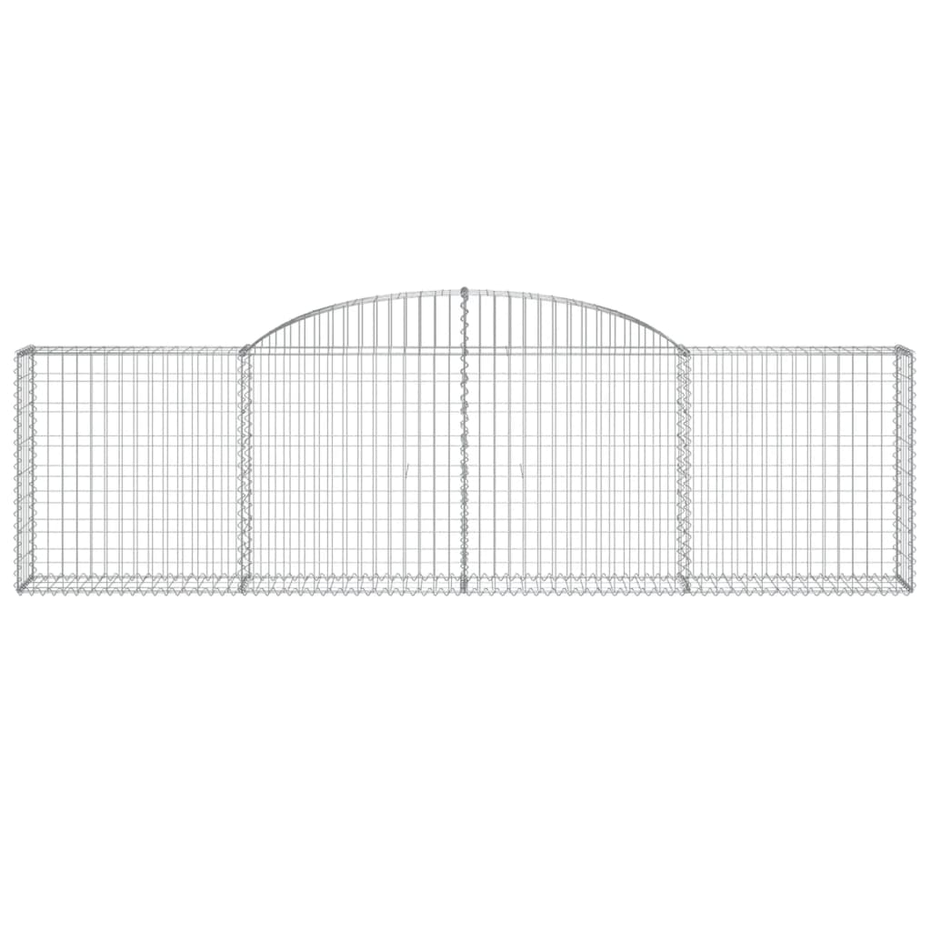 Gabionen mit Hochbogen 30 Stk. 300x30x80/100cm Verzinktes Eisen