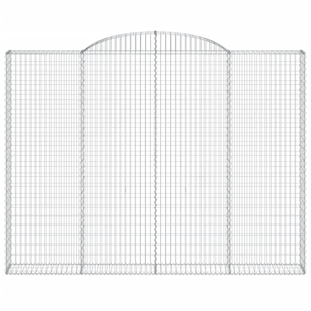 Gabionen mit Hochbogen 2 Stk. 300x30x220/240cm Verzinktes Eisen