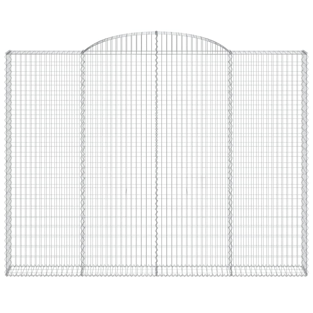 Gabionen mit Hochbogen 4 Stk. 300x30x220/240cm Verzinktes Eisen