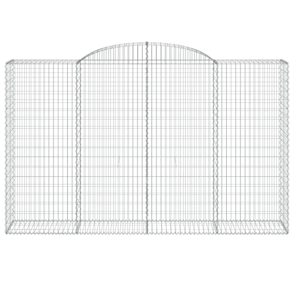 Gabionen mit Hochbogen 6 Stk. 300x50x180/200cm Verzinktes Eisen