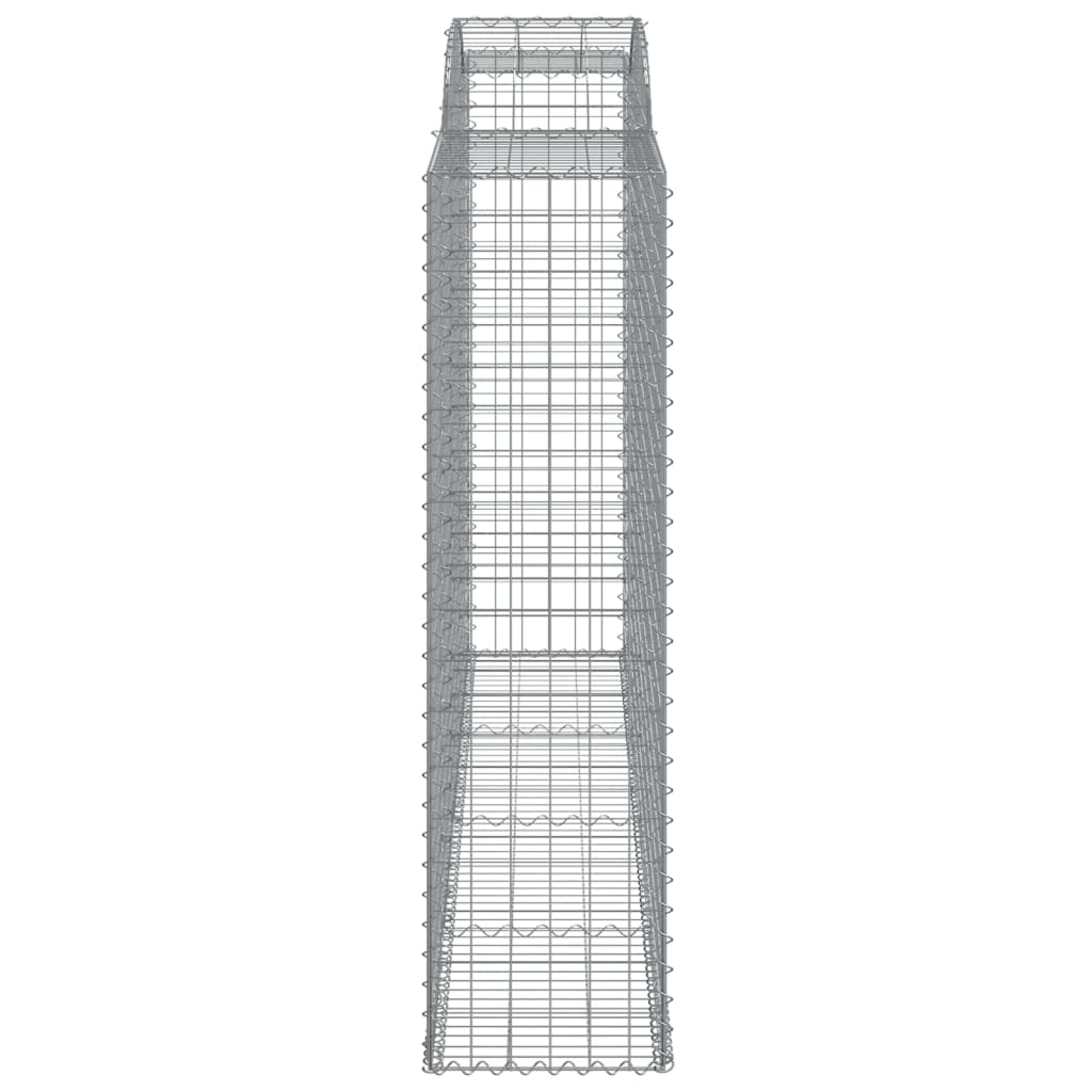 Gabionen mit Hochbogen 7 Stk. 300x50x180/200cm Verzinktes Eisen