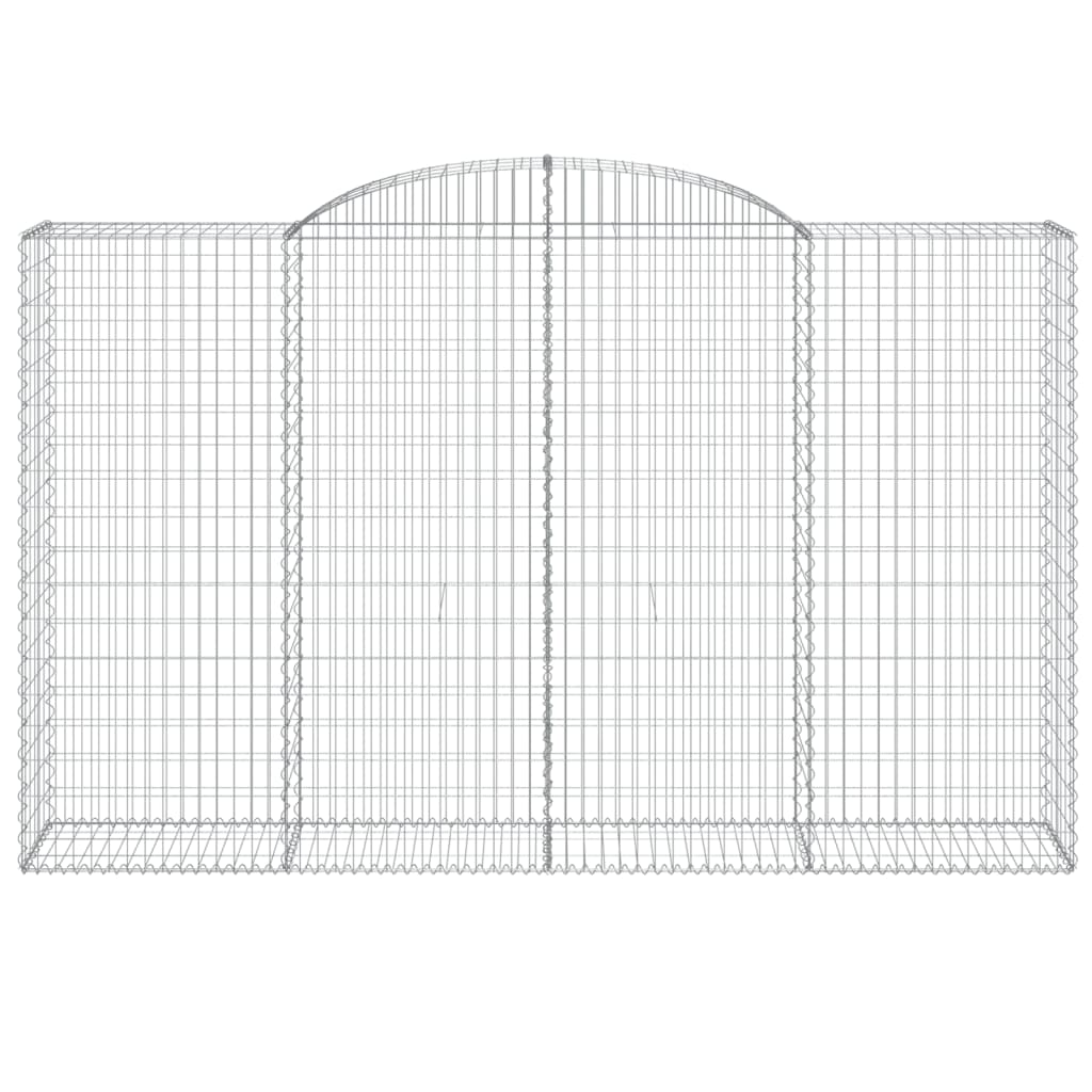 Gabionen mit Hochbogen 8 Stk. 300x50x180/200cm Verzinktes Eisen